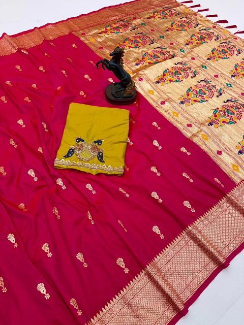 Malhar jumkha paithani silk catalogue sarees online shopping